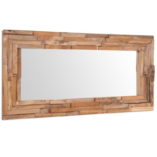 Decorative Mirror Teak 120×60 cm Rectangular
