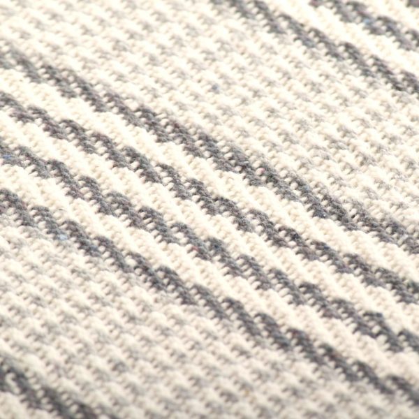 Throw Cotton Herringbone – 125×150 cm, Grey and White