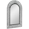 Garden Wall Mirror Arched 50×80 cm Black