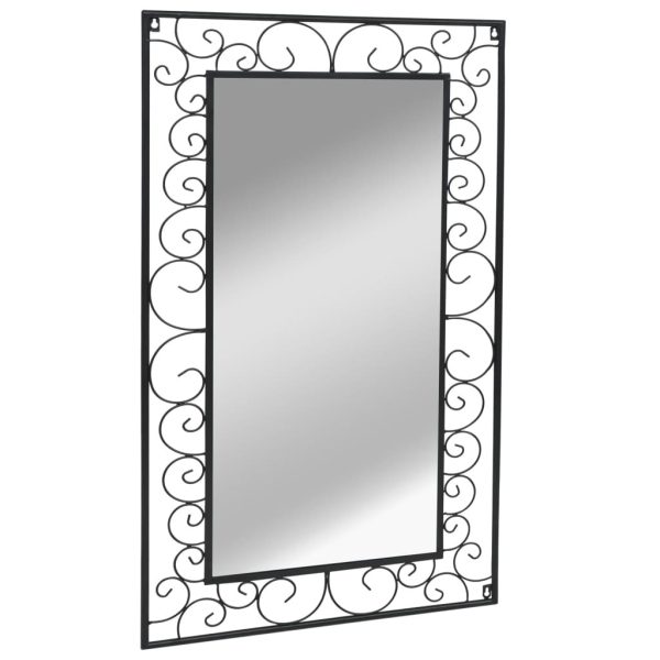 Garden Wall Mirror Rectangular 60×110 cm Black