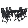 Outdoor Dining Set Plastic Anthracite