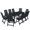 Outdoor Dining Set Plastic Anthracite