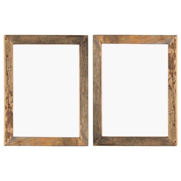 Photo Frames 2 pcs 50×60 cm Solid Reclaimed Wood and Glass