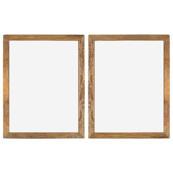 Photo Frames 2 pcs 90×70 cm Solid Reclaimed Wood and Glass