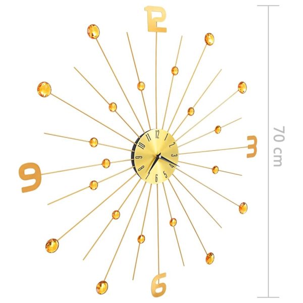 Wall Clock Metal 70 cm Golden