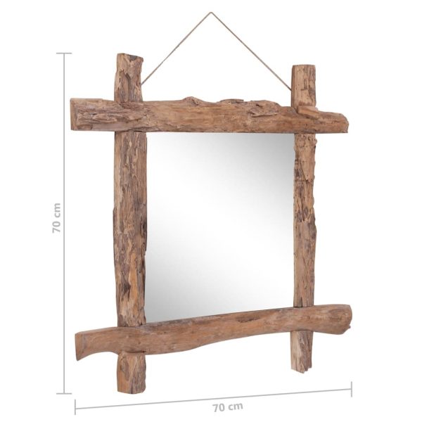 Log Mirror Natural 70×70 cm Solid Reclaimed Wood
