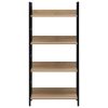 4-Layer Book Shelf Oak Engineered Wood – 60×27.6×124.5 cm