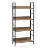 4-Layer Book Shelf Oak Engineered Wood – 60×27.6×124.5 cm