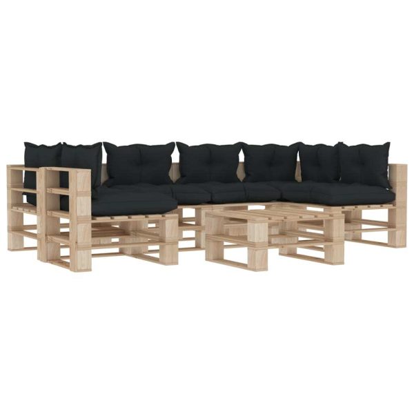 7 Piece Garden Lounge Set Pallets Wood