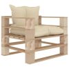 Garden Pallet Sofa with Cushions Wood