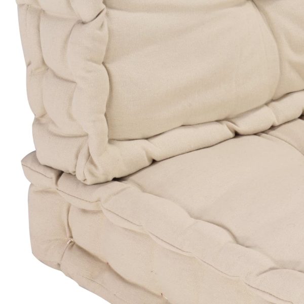 Pallet Floor Cushions 2 pcs Cotton Beige