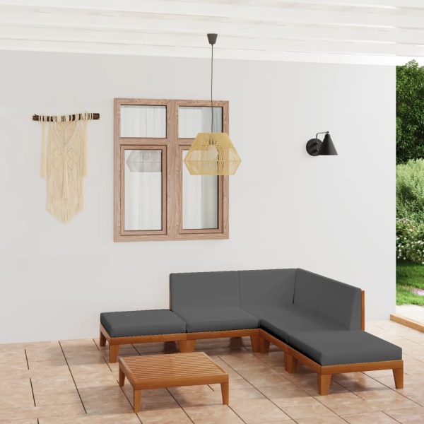 Garden Lounge Set with Cushions Solid Acacia Wood