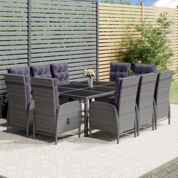 11 Piece Garden Dining Set Poly Rattan