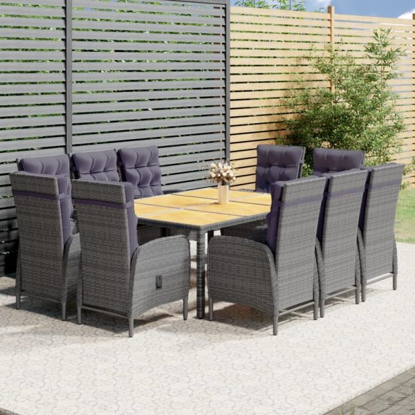 11 Piece Garden Dining Set Poly Rattan