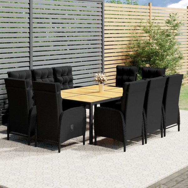 11 Piece Garden Dining Set Poly Rattan