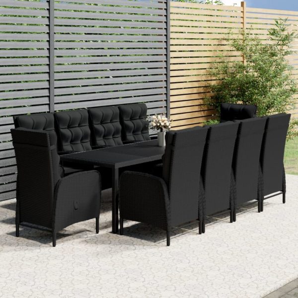 11 Piece Garden Dining Set Poly Rattan