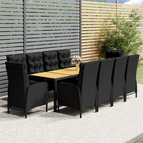 11 Piece Garden Dining Set Poly Rattan