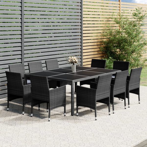 11 Piece Garden Dining Set Poly Rattan