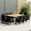 11 Piece Garden Dining Set Poly Rattan