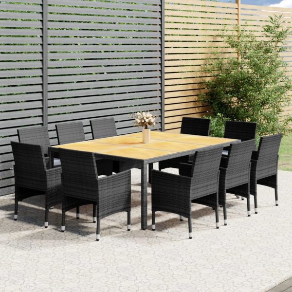 11 Piece Garden Dining Set Poly Rattan