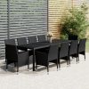 11 Piece Garden Dining Set Poly Rattan