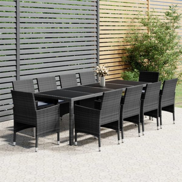 11 Piece Garden Dining Set Poly Rattan