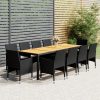 11 Piece Garden Dining Set Poly Rattan