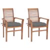 Dining Chairs with Cushions Solid Teak Wood