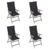 Garden Reclining Chairs with Cushions Solid Acacia Wood