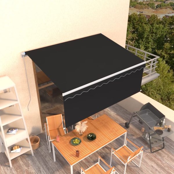 Manual Retractable Awning with Blind 3×2.5m Anthracite