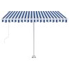Freestanding Manual Retractable Awning 300×250 cm Blue/White