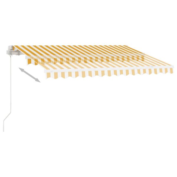 Freestanding Manual Retractable Awning 300×250 cm Yellow/White