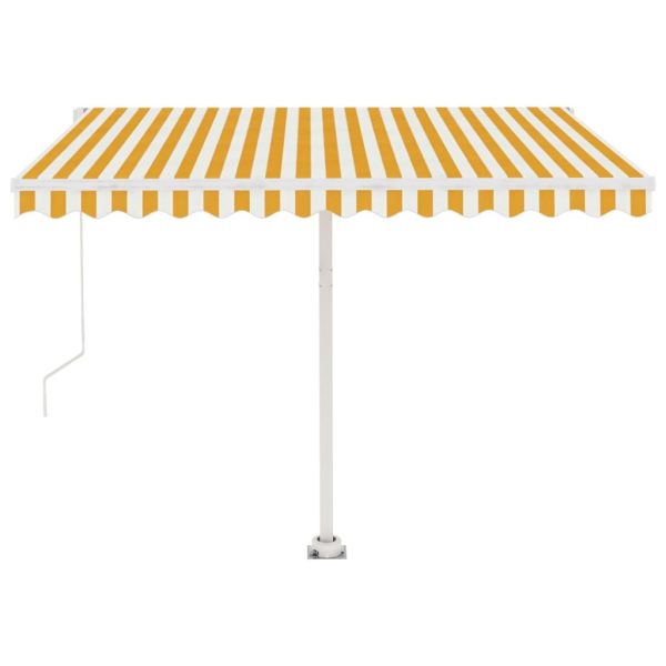 Freestanding Manual Retractable Awning 300×250 cm Yellow/White