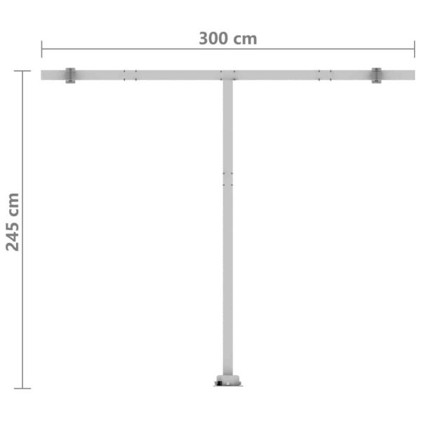 Freestanding Manual Retractable Awning 300×250 cm Orange/Brown