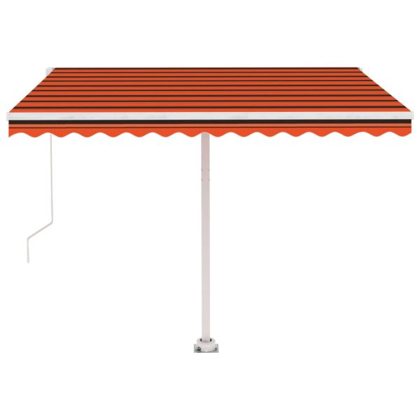 Freestanding Manual Retractable Awning 300×250 cm Orange/Brown