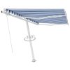 Freestanding Manual Retractable Awning 350×250 cm Blue/White