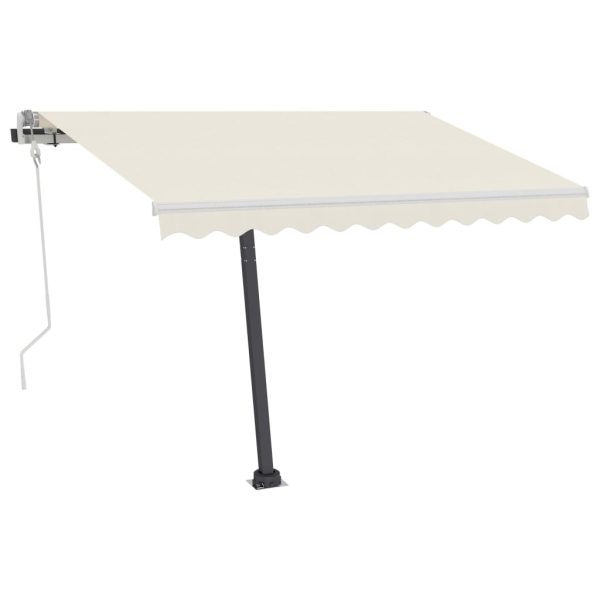 Freestanding Manual Retractable Awning 300×250 cm Cream