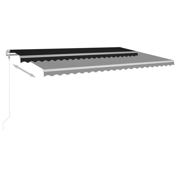 Manual Retractable Awning with LED 500×300 cm Anthracite