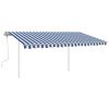 Manual Retractable Awning with Posts 4×3 m Blue and White