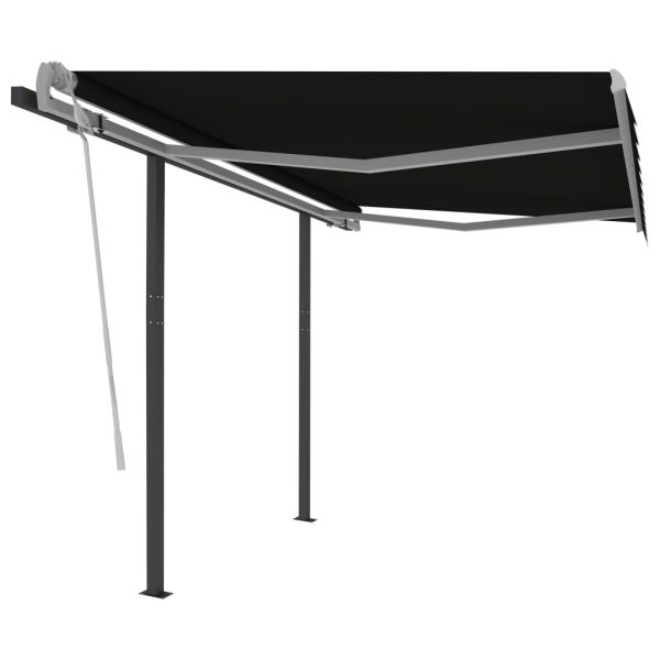 Manual Retractable Awning with Posts 3×2.5 m Anthracite
