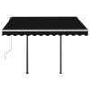Manual Retractable Awning with Posts 3×2.5 m Anthracite