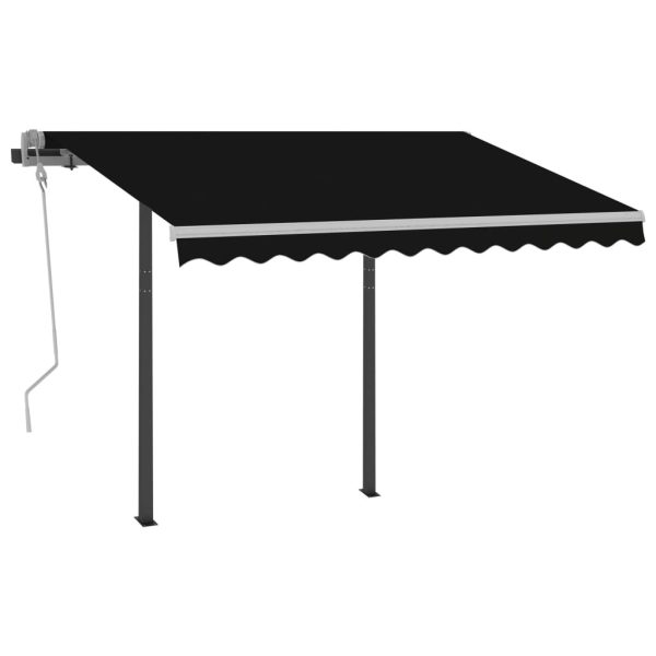 Manual Retractable Awning with LED 3.5×2.5 m Anthracite