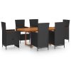 7 Piece Garden Dining Set Poly Rattan