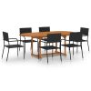 7 Piece Garden Dining Set Poly Rattan