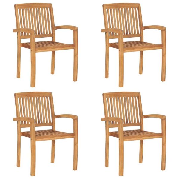 Stacking Garden Dining Chairs Solid Teak Wood