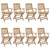 Folding Garden Chairs with Cushions Solid Acacia Wood