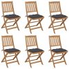 Folding Garden Chairs with Cushions Solid Acacia Wood