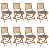 Folding Garden Chairs with Cushions Solid Acacia Wood