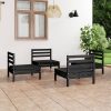 4 Piece Garden Lounge Set Solid Pinewood