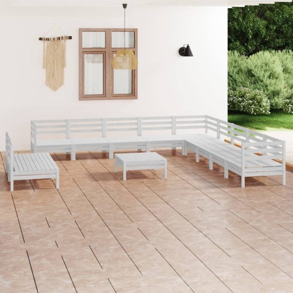 12 Piece Garden Lounge Set Solid Pinewood